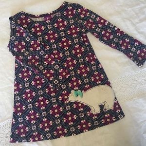 J Khaki long sleeve Dress with Polar Bear